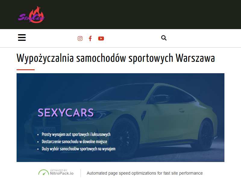 Wypożyczalnia samochodów sportowych Warszawa SexyCars